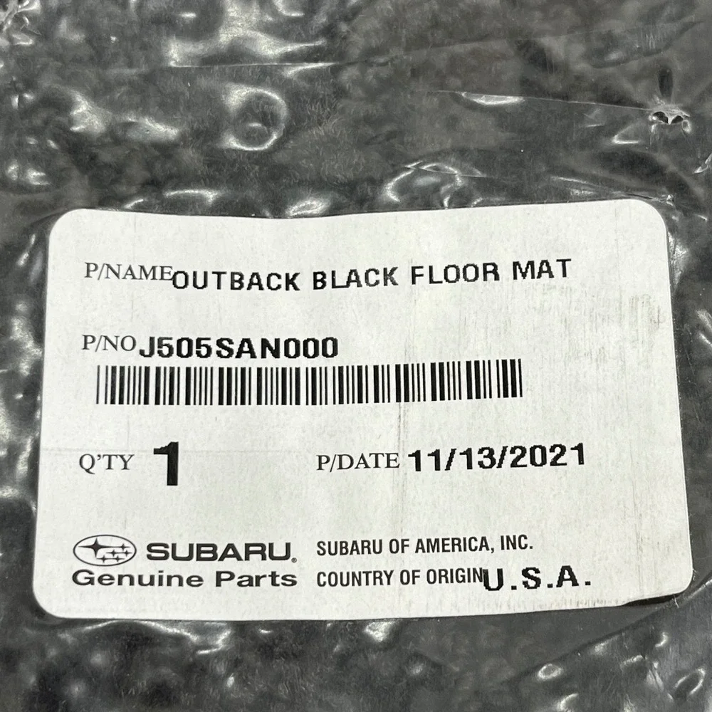 Subaru Outback‎ Black 4PC Floor Mat Genuine Part J505SAN000 OEM 2020-2025